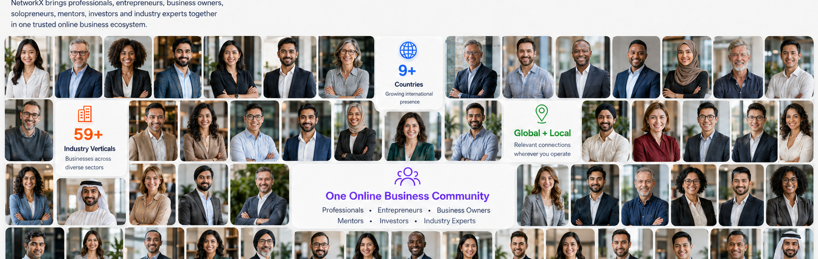 NetworkX professionals from diverse countries and industries in one online business community